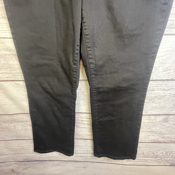 NYDJ Bailey Relaxed Jeans 14 Stretch Black Straight Leg Lift Tuck Ankle Jeans - Picture 7 of 16